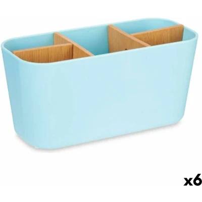 Afbeelding van Tandenborstelhouder Blauw Bamboe Polypropyleen 21 x 10 9 cm (6 Stuks)