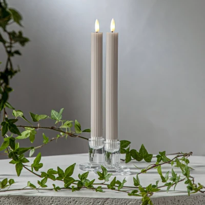 Afbeelding van LED stokkaars Flame Stripe set van 2 gemaakt was
