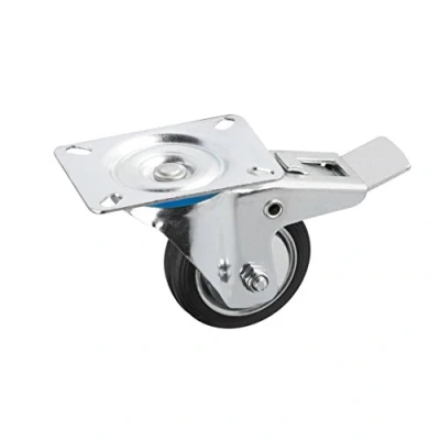 Afbeelding van Metafranc Zwenkwiel Ø 80 mm Vastzetter 104 x plaat massief rubberen wiel Zacht loopvlak rollagers 50 kg draagkracht/transportwiel/meubelrol/zware wielen / 800760