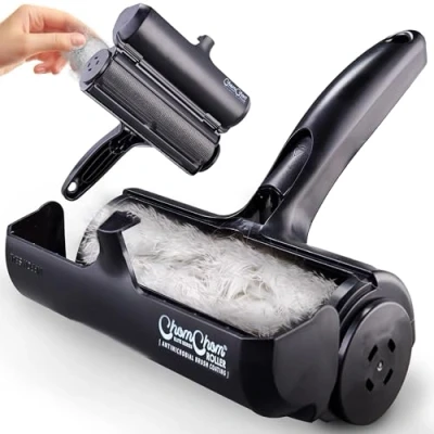 Afbeelding van Chom Roller Huisdier Haarverwijderaar en herbruikbare pluisroller Zwarte ChomChom katten hondenhaarverwijderaar voor meubels, bank, tapijt, kleding beddengoed draagbaar,