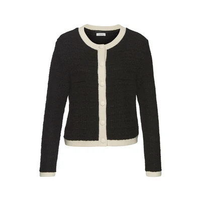 Afbeelding van Lascana Vest met subtiele lurexdraad, contrastboorden, casual chic, elegant