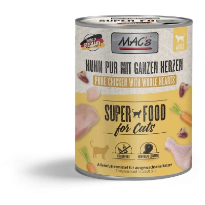 Afbeelding van 6x800g Kip Puur/Gevogelteharten MAC&#039;s Cat Kattenvoer