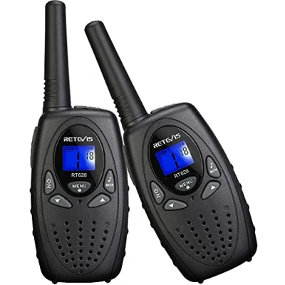 Afbeelding van Retevis RT628 Walkie Talkie voor Kinderen PMR446 Vergunningsvrije 8 Kanalen VOX LCD Scherm Speelgoed Cadeau Compacte Walkietalkies Walky Talky Set (1 Paar, Zwart)