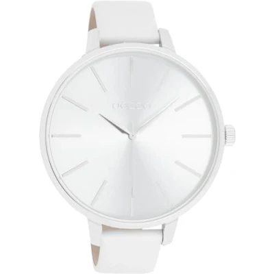 Afbeelding van Oozoo Timepieces dameshorloge polshorloge dames met metalen armband modern horloge voor vrouwen elegant analoog in rond (48 mm behuizing), C11070 Zilver / Wit
