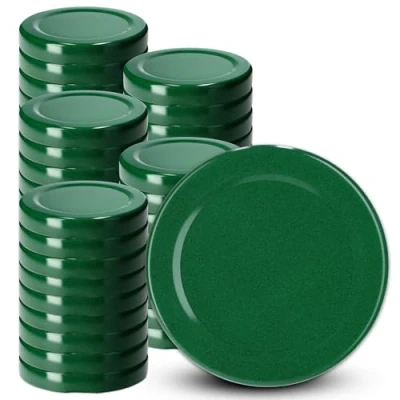 Afbeelding van KADAX Schroefdeksel met diameter van 58 mm, metalen twist off deksel, reservedeksel voor potten en flessen, deksel 4 inkepingen inmaakpotten, groen, 50 stuks