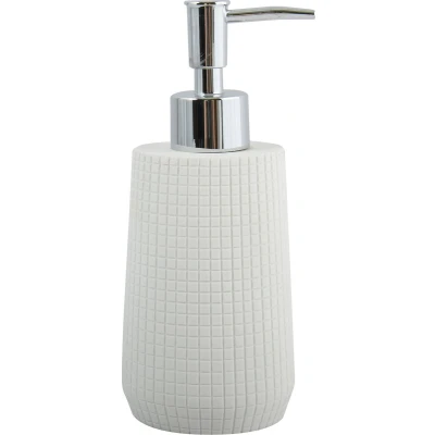 Afbeelding van MSV Zeeppompje/dispenser Squares kunststeen wit 7 x 18 cm 275 ml Zeeppompjes