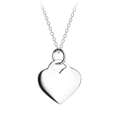 Afbeelding van JoyS Zilveren hartje hanger met ketting 16 mm 45 cm