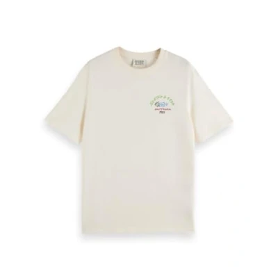 Afbeelding van Scotch &amp; Soda Regular fit T shirt voor en achter met artwork heren, Eierpunch 100, XL