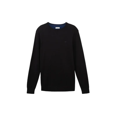 Afbeelding van TOM Tailor Basic CREW NECK Trui, Heren, Maat: XXL, Black