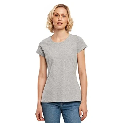 Afbeelding van Damesshirt &#039;Basic Tee&#039; met ronde hals Heather Grey XL