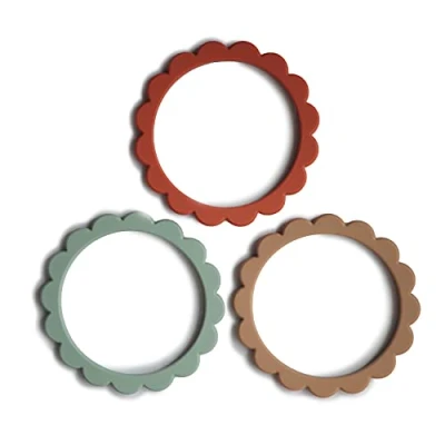 Afbeelding van Mushie Bijtring Cambridge Blue/Clementine/Natural 3st