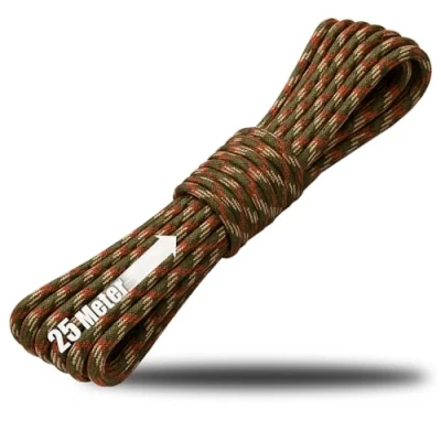 Afbeelding van COM FOUR® Paracord koord Ø 4 mm, 25 m touw met 7 kernstrengen voor boten, camping, outdoor nylon 250 kg draagvermogen tenttouw, scheertouw, universeel