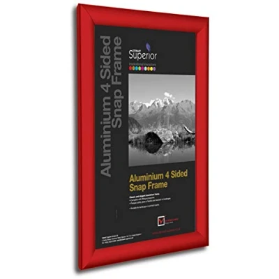 Afbeelding van SECO Superieure A1 Aluminium 4 zijdig 25mm Voorlader Afbeelding/Poster Snap Frame Rood REDA1