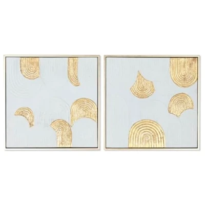 Afbeelding van Schilderij Home ESPRIT Wit Gouden polyestyreen Canvas Modern 42 x 4 cm (2 Stuks)
