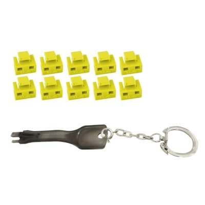 Afbeelding van Shiverpeaks S/CONN maximale connectiviteit RJ45 poortblokker met sleutel (1x sleutel, 10x sloten), geel, Beveiliging van notebooks, Geel