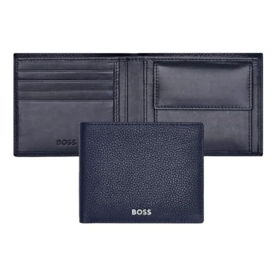 Afbeelding van HUGO BOSS Leren Portemonnee Classic Grained Wallet Dark Blue Donkerblauw