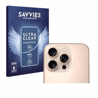 Afbeelding van Savvies (6 Stuks) Schermbeschermer voor Apple iPhone 16 Pro Max (ALLEEN Camera Lens) Screen Protector Ultra Transparant