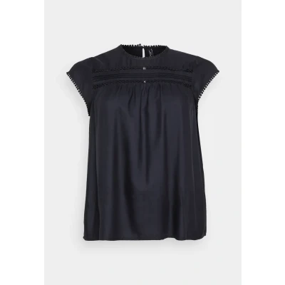 Afbeelding van Vero Moda Curve Vmdebbie Pleat Blouse, Dames, Maat: 46, Black