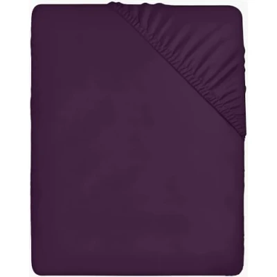 Afbeelding van Utopia Bedding hoeslaken voor tweepersoonsbed 200 x cm paars microvezel van geborsteld polyester elastisch