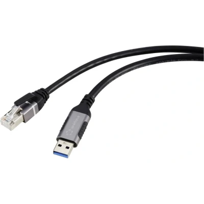 Afbeelding van Renkforce USB, Netwerk Adapterkabel [1x USB 3.2 Gen 1 stekker A (USB 3.0) 1x RJ45 stekker] 1.80 m Aluminium