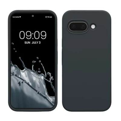 Afbeelding van kwmobile telefoonhoesje geschikt voor Google Pixel 9a Hoesje met siliconen coating Smartphone case in bosbesblauw
