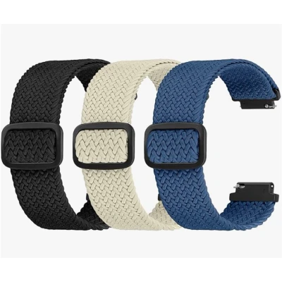 Afbeelding van Elastisch nylon vervangend horlogebandje 16 mm 18 20 22 mm, horlogebandjes met snelsluiting, zacht stoffen verstelbaar luchtdoorlatend sportbandje voor dames en heren