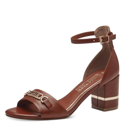 Afbeelding van Marco Tozzi BY Guido Maria Kretschmer Sandalen, Dames, Maat: 38, Cognac Kunststof