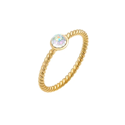 Afbeelding van Elli Twisted Vintage Ring goldcoloured, Dames, Maat: 54, Gold coloured