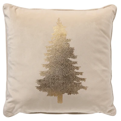 Afbeelding van TREE Kussenhoes 45x45 cm Kerst Whisper White wit