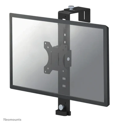 Afbeelding van FPMA CH100BLACK is een bureausteun die over scheidingswand gehangen worden voor flat screens t/m 30 inch.