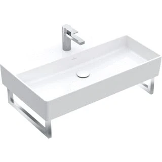 Afbeelding van Villeroy &amp; Boch Memento 2.0 wastafel stone white ceramic+ (80 x 47 cm)