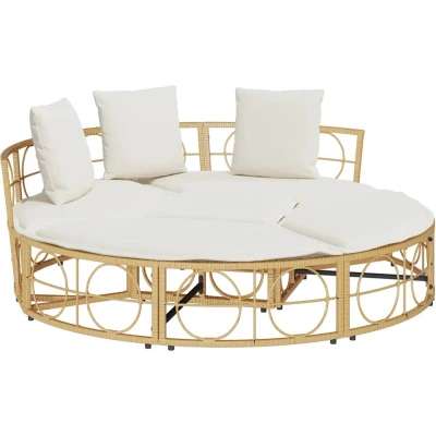 Afbeelding van vidaXL Loungebed voor buiten zonder luifel poly rattan