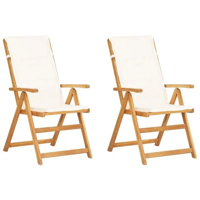Afbeelding van Tuinstoelen 2 st verstelbaar massief acaciahout bruin
