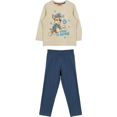 Afbeelding van Paw Patrol pyjama 100% katoen pyama crème met blauw maat 92