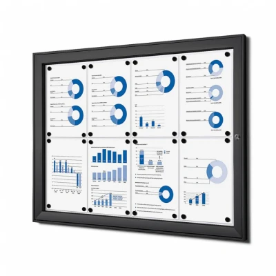 Afbeelding van Vergrendelbaar Notitiebord Indoor Zwart 8x A4