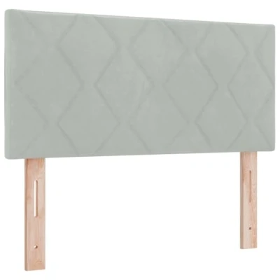 Afbeelding van vidaXL LED Hoofdbord met Diamantblok Design in Lichtgrijs 90 cm Velvet
