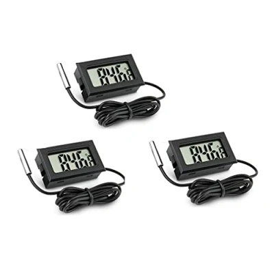 Afbeelding van Fasizi 3Pcs Digitale LCD Thermometer Temperatuur Monitor Met Externe Sonde Voor Koelkast Vriezer Aquarium Zwart