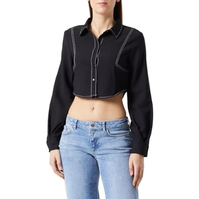 Afbeelding van Trendyol Gewoontjes Overhemdblouse, Dames, Maat: 42, Black