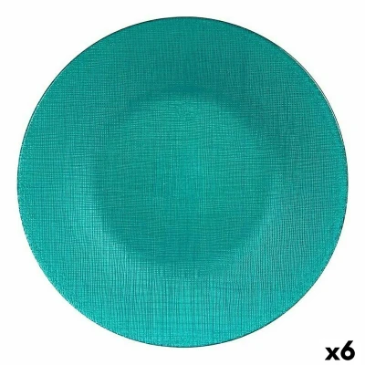 Afbeelding van Eetbord Turkoois Glas 27,5 x 2 cm (6 Stuks)