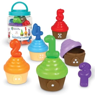 Afbeelding van Learning Resources Snap n Learn Tel Cupcakes, Educatief speelgoed vanaf 18 maanden, Peuterspeelgoed, Voorschoolse leeractiviteiten, Montessorispeelgoed, Leer &amp; onderwijsspeelgoed