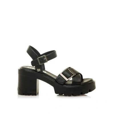 Afbeelding van mtng Emeline Sandalen met plateauzool, Dames, Maat: 36, Black Kunststof