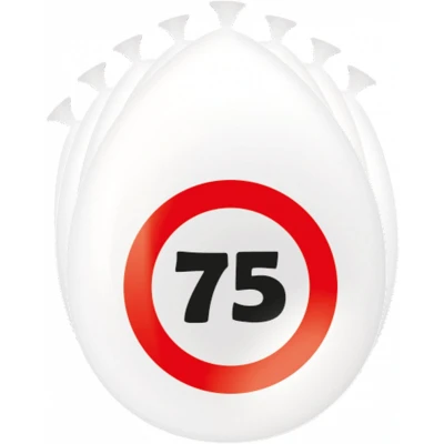 Afbeelding van PD Party 7032411 Feest Decoratie Ballonnen Speciaal Thema Viering Traffic Sign 75, Pak van 8, Veelkleurig, 30cm Lengte x Breedte Hoogte