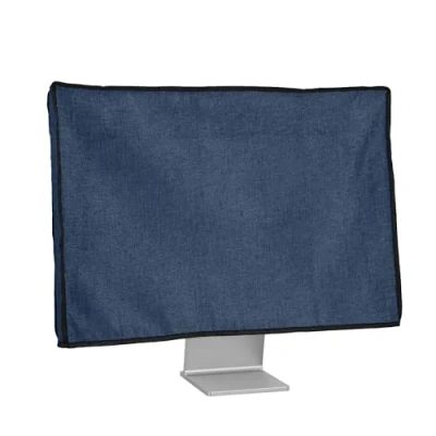 Afbeelding van kwmobile beschermhoes Monitor geschikt voor 27 28&quot; Computerscherm cover van linnen Computer accessoires PC scherm hoes in blauwgrijs