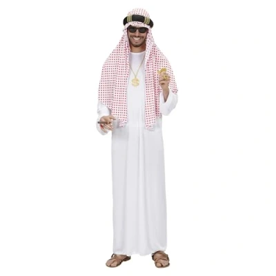 Afbeelding van Widmann 1001 Nacht &amp; Arabisch Midden Oosten Kostuum Arabische Sheik Man Rood, Wit / Beige One Size Carnavalskleding Verkleedkleding