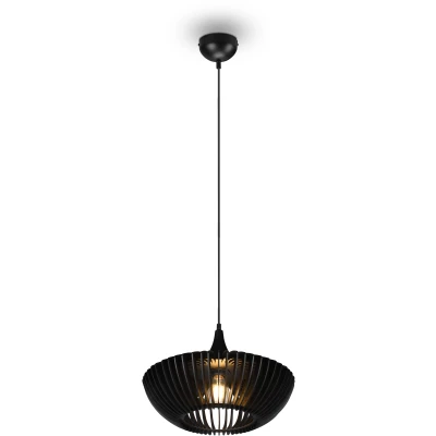 Afbeelding van Trio leuchten LED Hanglamp Hangverlichting E27 Fitting Rond Zwart Aluminium