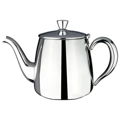 Afbeelding van Cafe Ole PT 035 Premium theepot, 18/10 roestvrij staal, druppelvrij uitgieten, holle handgrepen en klapdeksel, zilver