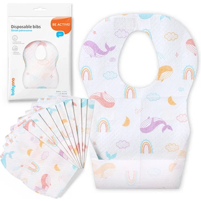 Afbeelding van Babyono Wegwerp Slabbetjes Eten Zonder Gedoe Waterdicht en Handig 10 stuks