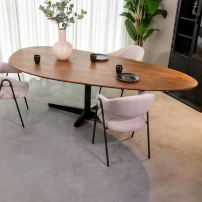 Afbeelding van Label51 Rosie eetkamertafel 260x110 cm mangohout naturel Hout