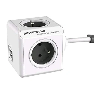 Afbeelding van Allocacoc PowerCube Extended USB Grijs 3 Meter (FR)