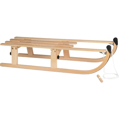 Afbeelding van Nijdam Vouwslee met trekkoord Slee Slede Opklapbaar XL 110 cm Hout Zwart